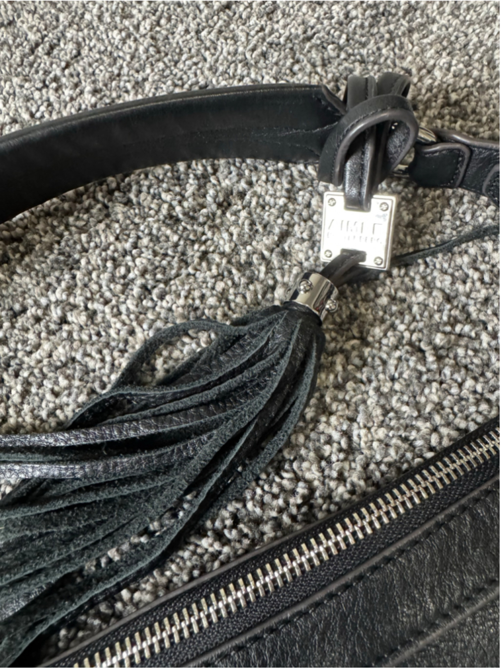 Women's Aimee Kestenberg Black Leather Hobo Bag With Tassel - Picture 3 of 16